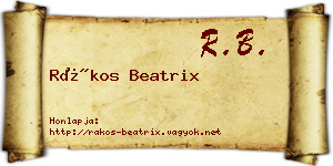 Rákos Beatrix névjegykártya