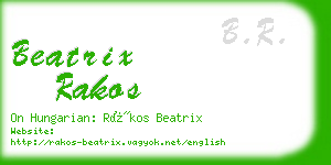beatrix rakos business card